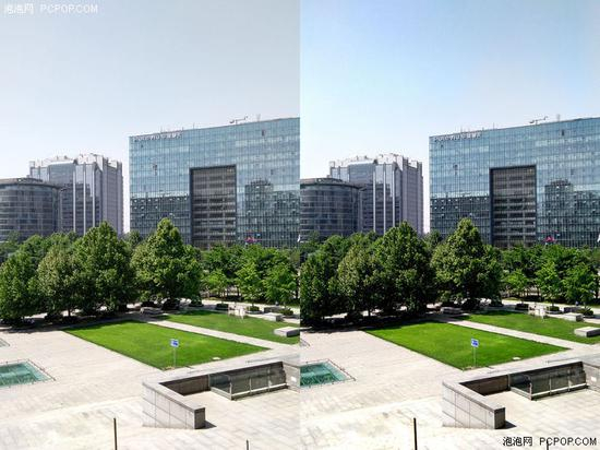 左：原片，右：去54%雾霾后的照片