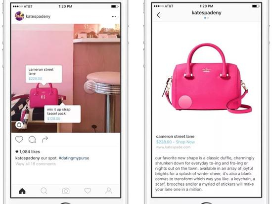 Instagram的标签购物页面