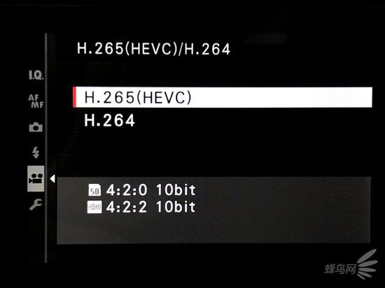 富士X-T3支持H.265和H.264两种格式的编码