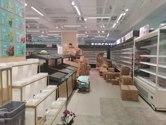 图/清场中的盒马mini永安里门店 　　来源/洋洋提供