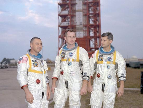 图 |&nbsp;阿波罗 1 号任务中遇难的三名宇航员，左至右分别为格里森、怀特、查菲（来源：NASA）