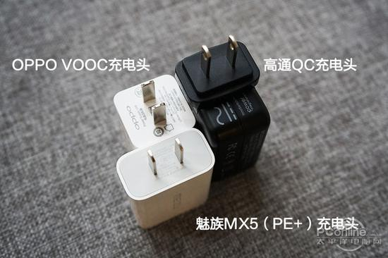 选取的三款快充头