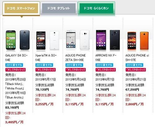 日本用户的购机思路：选定运营商→选择机型(图片引自DoCoMo)