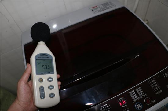 洗涤步骤时，近处噪声为57.3分贝