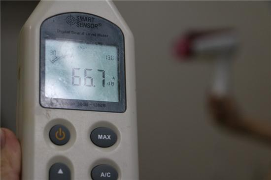 距使用者2米时，噪声为66.7分贝