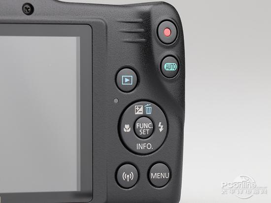 佳能Powershot SX430 IS背部按钮的设计暗示这款机器的定位