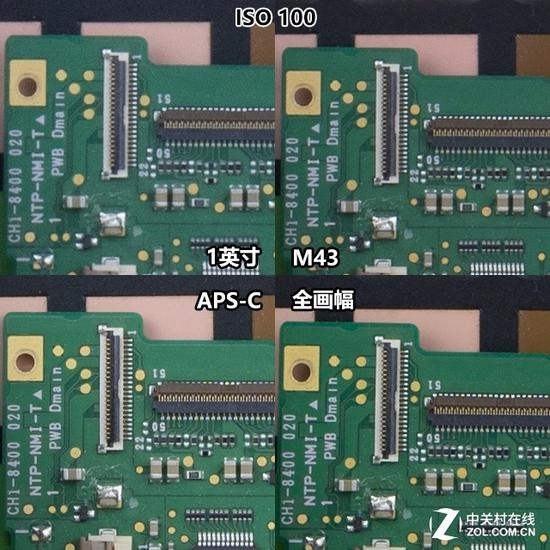 RAW下逐级感光度对比，感光度ISO&nbsp;100（G5X为125，GH5为扩展感光度）