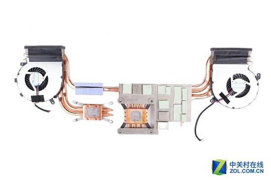 微星GL62的散热模组背面