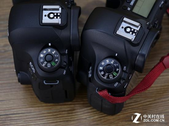 两台相机的拍摄模式拨盘设计相同