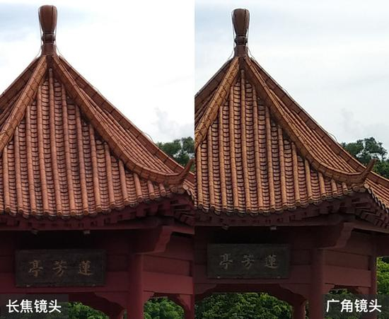 左：长焦镜头 　　　 右：广角镜头
