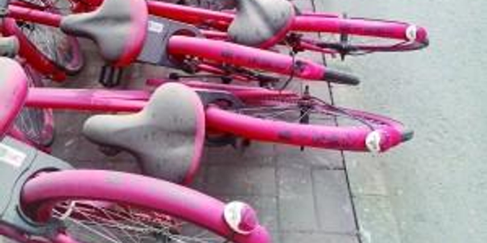 上百辆共享单车堆路边扫码打不开 市民:一地垃