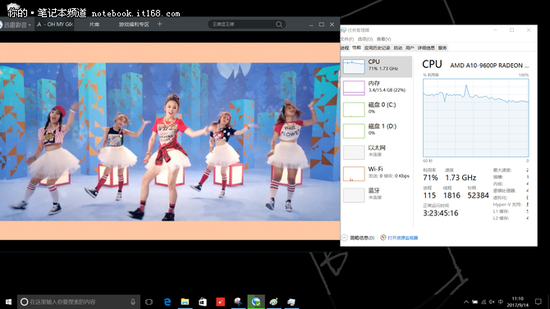 ▲没有开启硬件加速时，处理器的占用达到70%以上