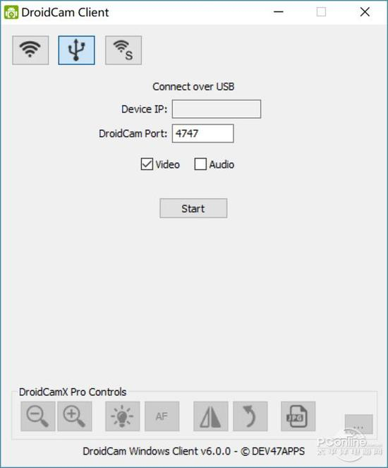 ↑↑↑开启DroidCamX的电脑客户端