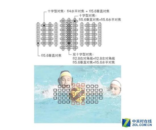 追焦系统中，十字型对焦点非常重要，这也是为什么相位对焦模块追焦要比微单好很多