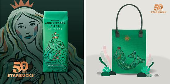  ▲ 星巴克 50 周年限定款咖啡豆和手提袋