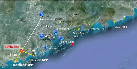 江门中微子实验的建设位点。