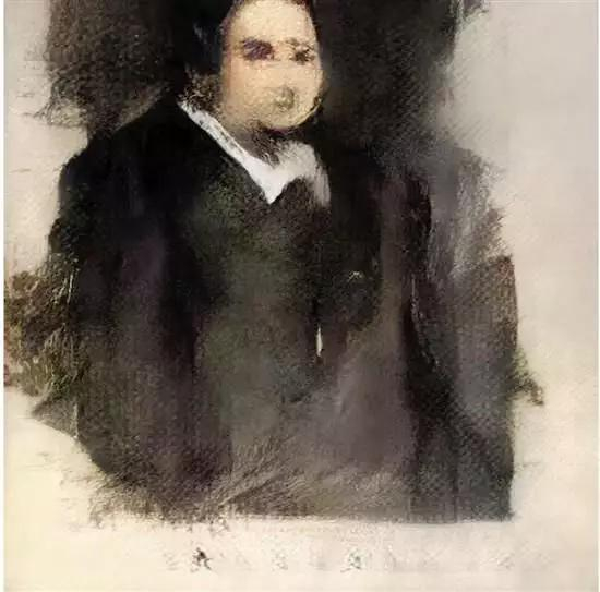 （Edmond Belamy 人物像，2018，由&nbsp;GAN 创作）