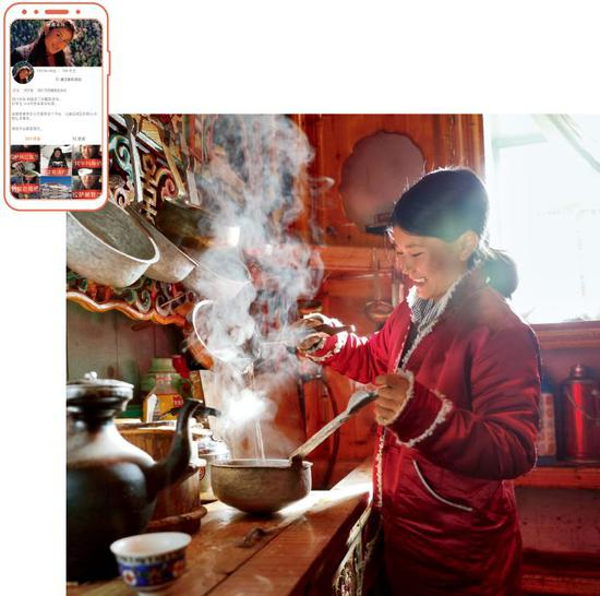 　　迷藏卓玛，被称作藏区跑酷er，她曾翻越海拔4000米的高山寻找松茸、虫草，在快手，用双手经营藏民的幸福。摄影：周裕隆