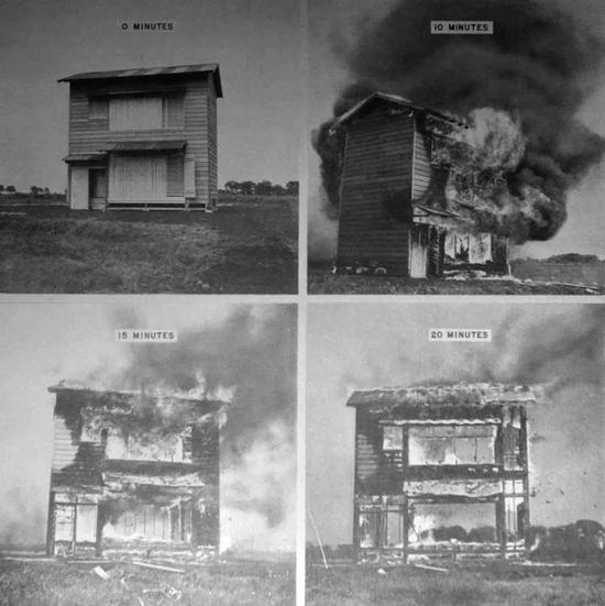 美军记录的德日小镇燃烧数据&nbsp;图片来源：national defense research committee