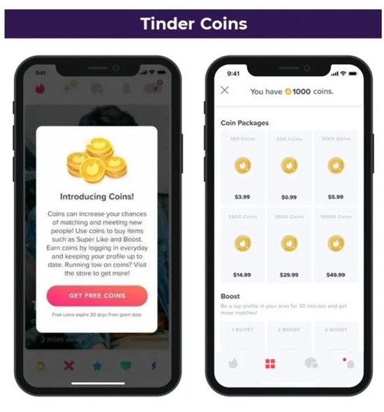 Tinder coins