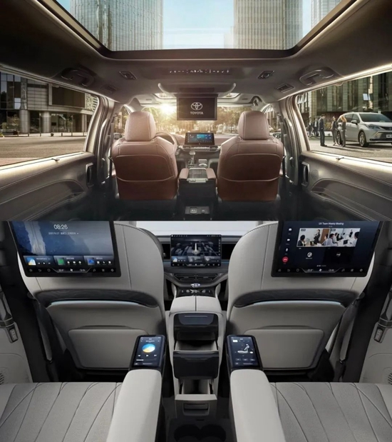 丰田赛那与腾势D9内饰对比（上为赛那，下为D9）未来汽车日报制图&nbsp;