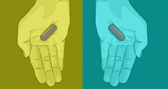 你看到的两个药丸分别是什么颜色？
