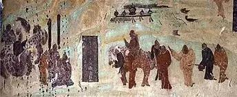 敦煌莫高窟，第323窟北壁上的张骞出使西域图 | Wikimedia