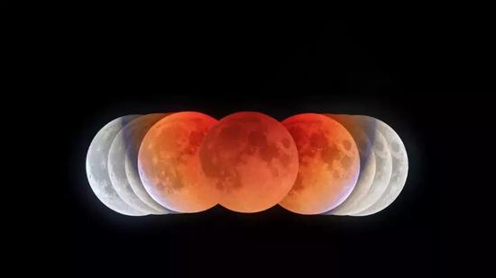 2018年1月31日的月全食。图片来源：@Steed的围脖 拍摄