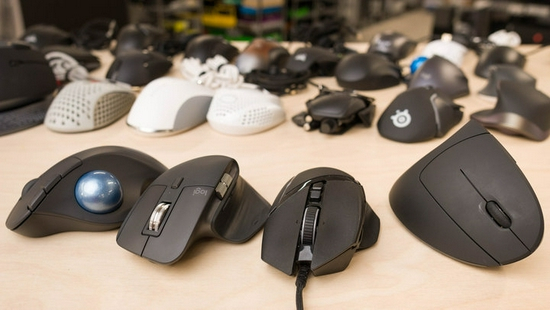 ▲ 各种各样的人体工学鼠标