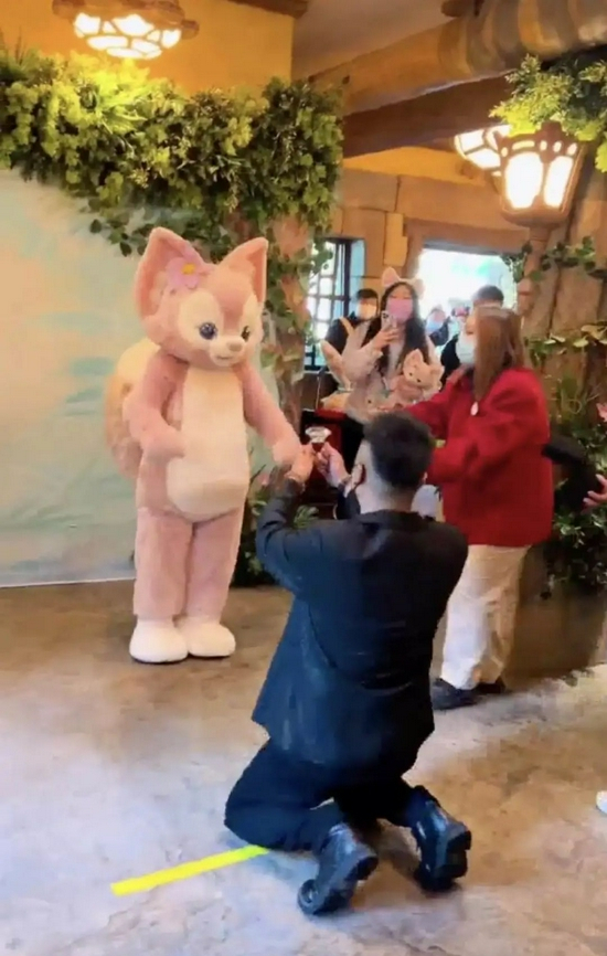 博主向玲娜贝儿下跪求婚 来源 / 抖音