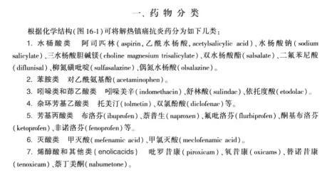 图5 常用解热镇痛消炎药分类&nbsp;图片来源：八年制药理学（第3版）