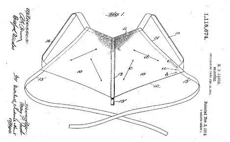 玛丽·雅各布设计的胸罩 | U.S。 PATENT OFFICE， 1914， 公版图片