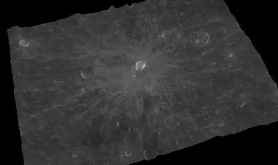 伯朱斯坑（Crater&nbsp;Byrgius）中心地理坐标：24.7°S，65.3°W，直径：87km&nbsp; 上图为影像图，下图为三维影像图
