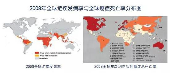 颜色越深，表示发病率或死亡率越高（图片来源：陈小平团队）