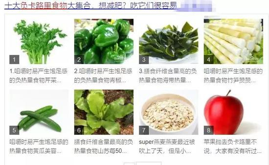 网上盛传负卡路里食物：芹菜 （图片来源：某搜索网站截图）