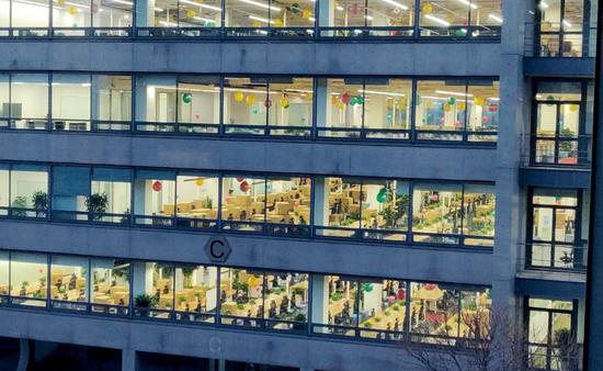 2018年12月，正在搬迁中的快手新总部。组图来源：被访者供图