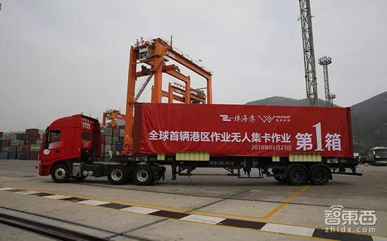 ▲西井科技港区无人集装箱卡车