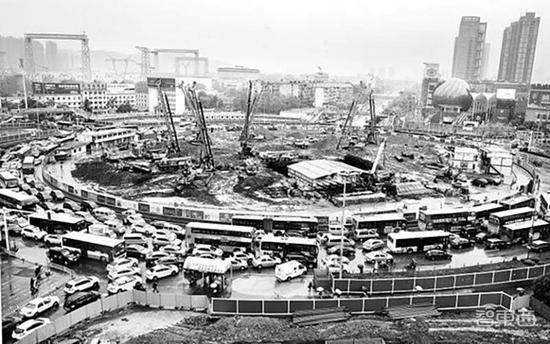 ▲武汉光谷广场施工图