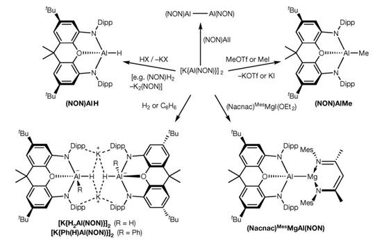  ▲[K{Al（NON）}]2作为亲核试剂参与多种不同的反应（图片来源：参考资料[1]）