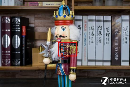 70mm端室内实拍样张展示（红框部分为放大对比区域）