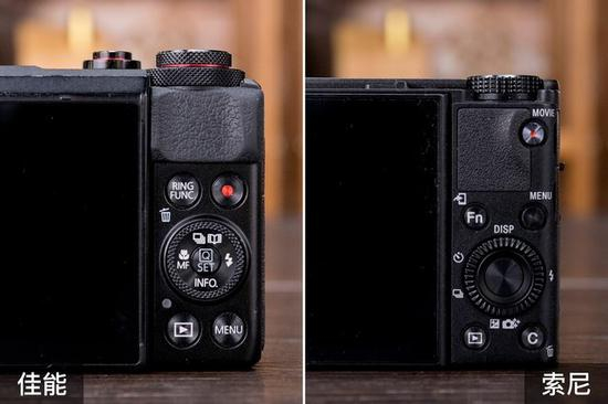 键位设计上两款卡片机都较为专业，提供了丰富的按键