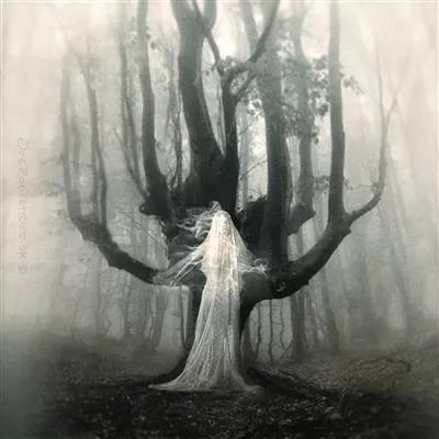 　　“活死人”也影响了摄影艺术。图为英国摄影师乔·罗伯茨制造的灵异照片，只是现在看来，这类照片的合成性已经十分明显。