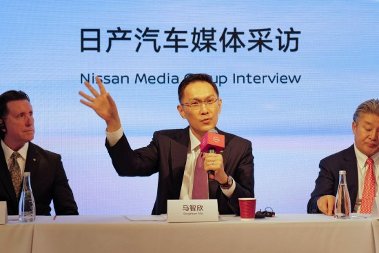 4月23日，日产汽车中国区负责人马智欣在上海车展上。