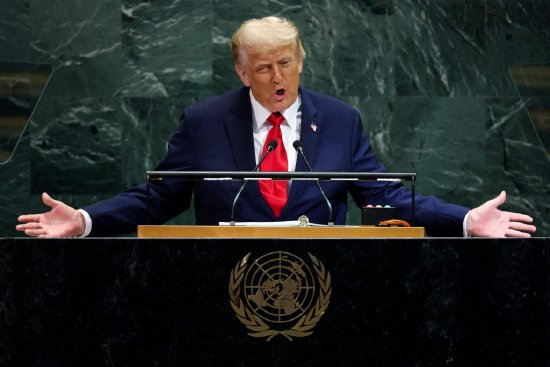 美国总统特朗普昨日在联合国发表讲话。