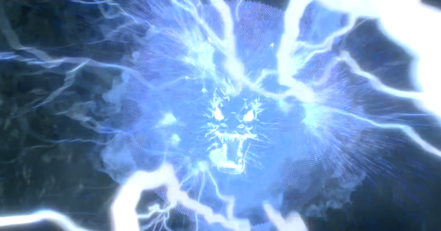 《哪吒之魔童降世》中敖丙用万龙甲抵御天雷