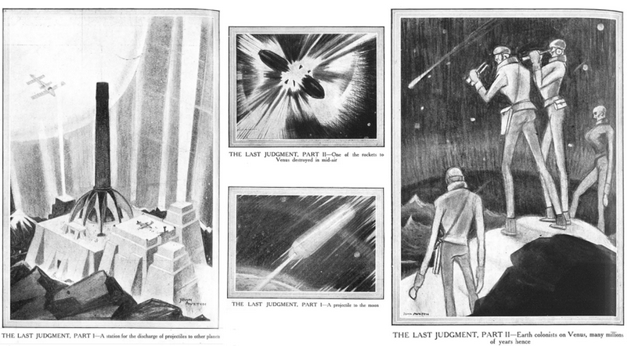 　　霍尔丹的短篇小说《最后的审判》（The Last Judgment）插图，刊登于1927年2月26日的英国画报《The Graphic》