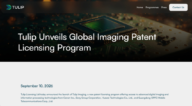 OPPO与佳能、索尼、华为共同加入全球影像专利许可项目Tulip Imaging