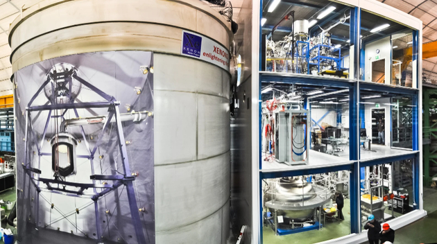 　　依据XENON1T官方网站最新发布数据，从2017年2月至2018年2月勘测数据显示，氙气电子在24keV低能段上收集到285次闪光，而不是之前预期的232次闪光。