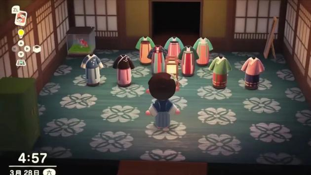 　　在《动森》里，玩家可以自由地发挥创意。| 图片截自视频《[动物森友会]在动森开一家汉服店》