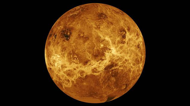 上世纪美国麦哲伦号与先锋号金星任务合成的金星照片（已除去金星表面的大气层）